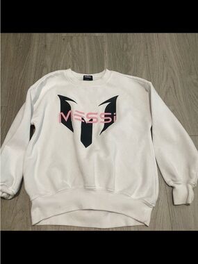 Messi White Logo Crewneck Sweatshirt